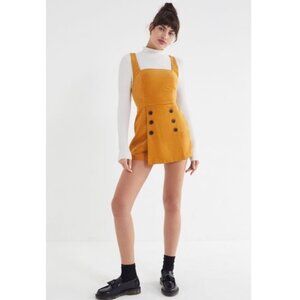 Urban Outfitters BDG Mustard Yellow Corduroy Romper Dress Womens Medium New